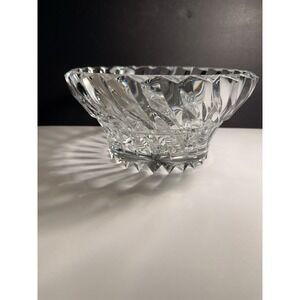 Mikasa Rainier Crystal Bowl 9" Swirl Cut Lead Crystal Starburst Base Heavy